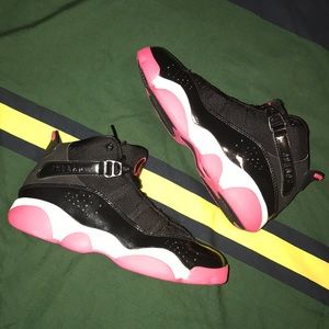 Jordan 6 Rings Black/Pink Size 3y